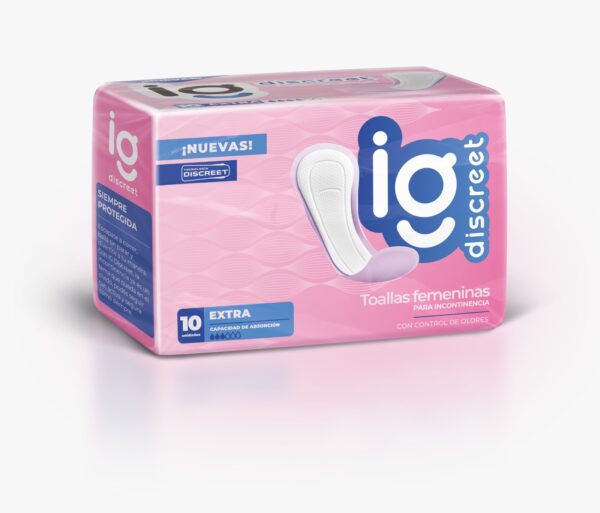 IG DISCREET APÓSITO EXTRA INCONTINENCIA LEVE X10 UN.