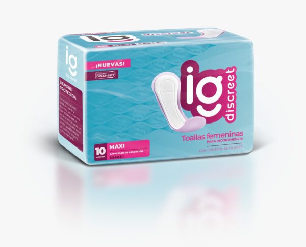 IG DISCREET APÓSITO MAXI INCONTINENCIA LEVE X10 UN.