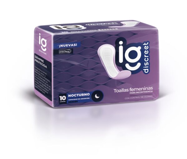 IG DISCREET APÓSITO NOCTURNO INCONTINENCIA X10 UN.