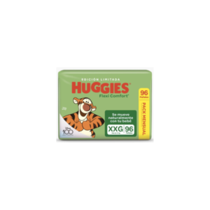 HUGGIES FLEXI COMFO PACK MENSUAL XXG X96 UN.
