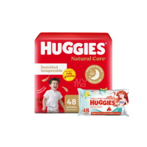 HUGGIES COMBO! NATURAL CARE AHORRAPACK XXXG X48UN. + TOALLITA HÚMEDA LA SIRENITA X48 UN