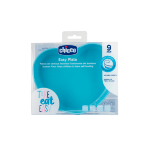CHICCO PLATO SILICONA FORMA CORAZÓN CELESTE +9M